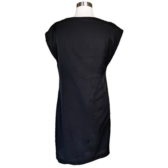 SEE BY CHLOE Jersey Black Dress Studded Abstract Design Cap Sleeves Shift 6 /42 - Picture 4 of 11